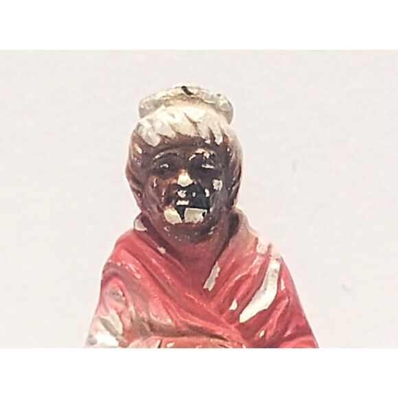 Lot of 2 Vintage Nativity Figurines 4" Scale Chalkware Mary & Wise Man MCM - Picture 3 of 16